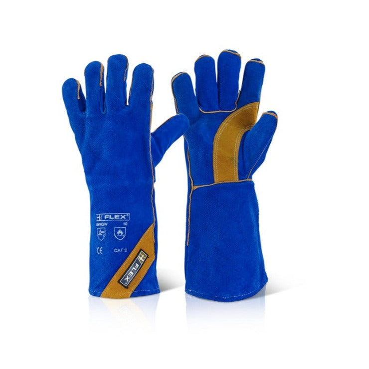 Cat2 Blue Gold Hq 16 Welders Gauntlet Safecareppeonline